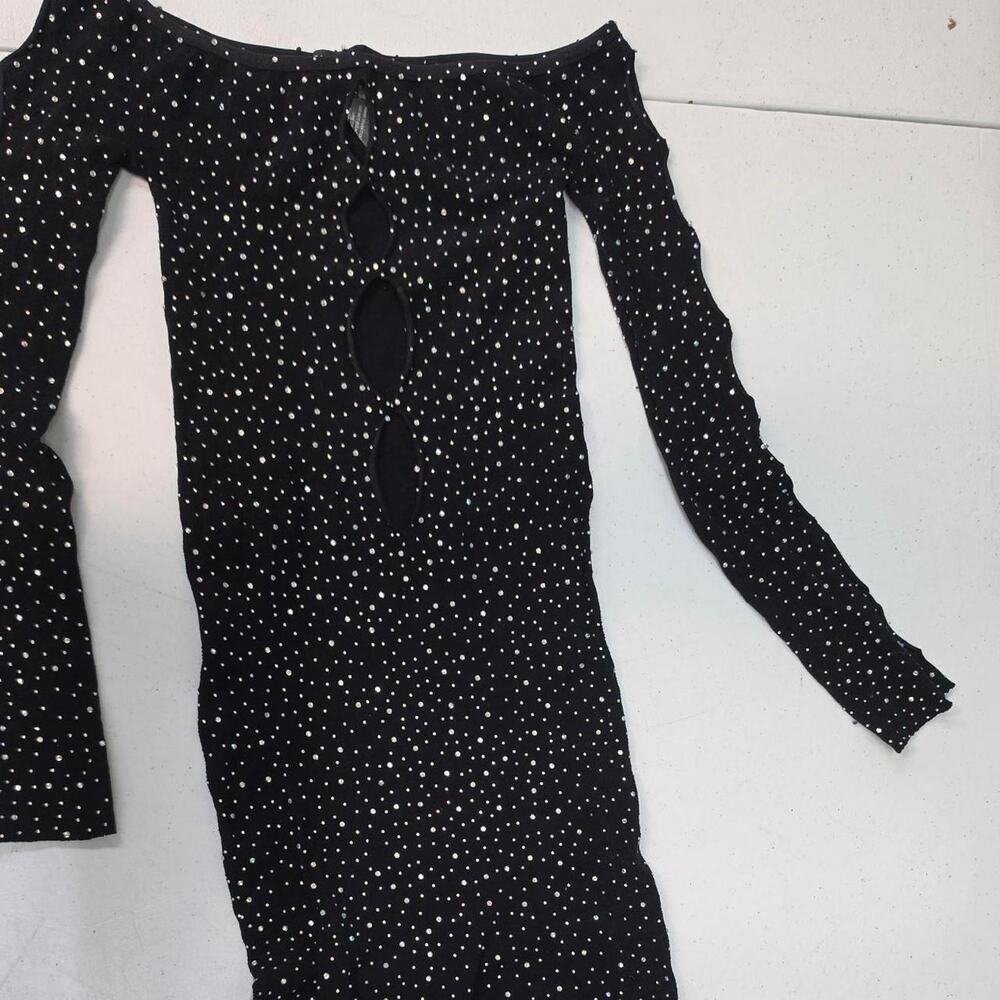 Fashion nova black rhinestone cutout